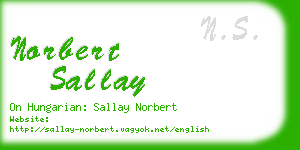 norbert sallay business card